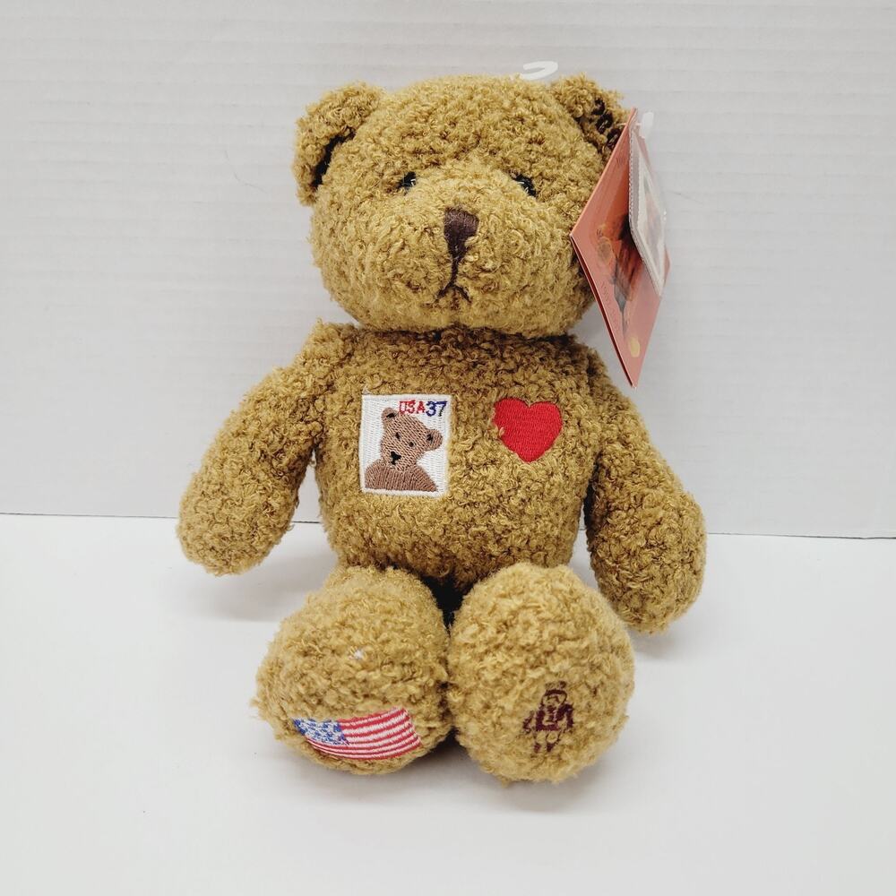 Vintage Timeless Collectible Quarter Teddy Bear Plush USA 37 Brown 10" Bean Bag